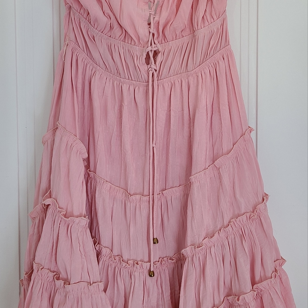 Pink empire waist dress